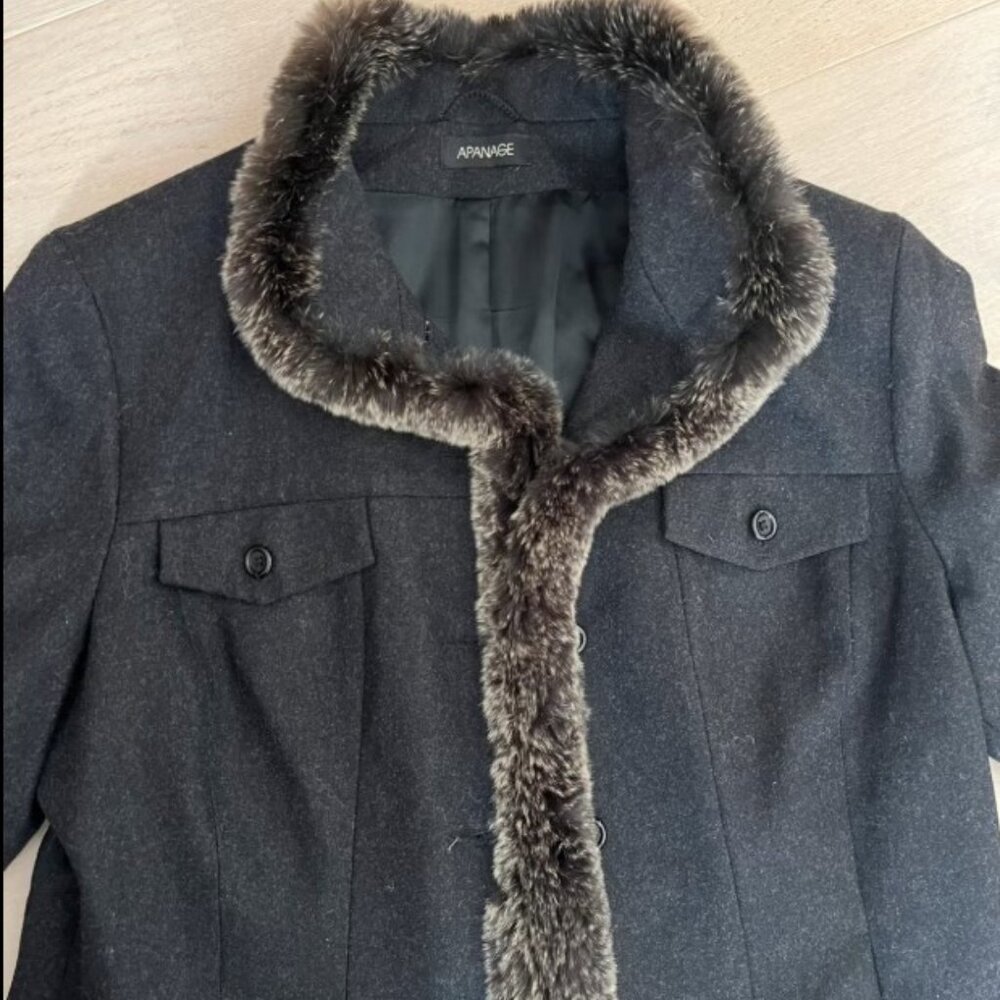 Apanage Jacket With Rabbit Fur Size US8
